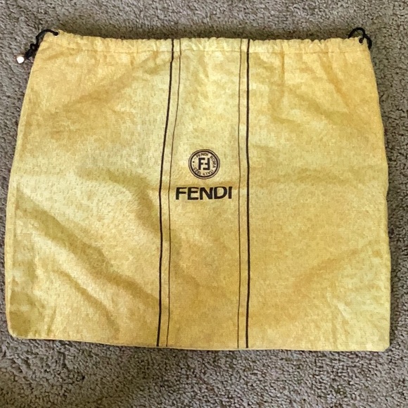 Authentic FENDI Logo Drawstring Dust Bag, Yellow FENDI Shoe good condition - Picture 5 of 7